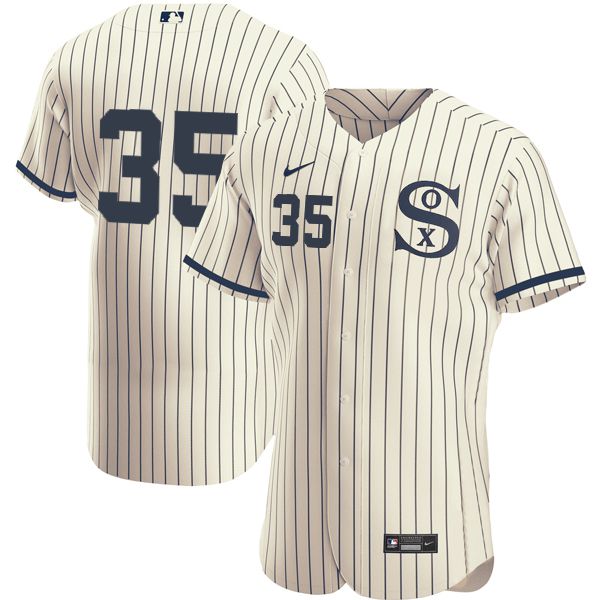 Men Chicago White Sox 35 No Name Cream stripe Dream version Elite Nike 2021 MLB Jerseys